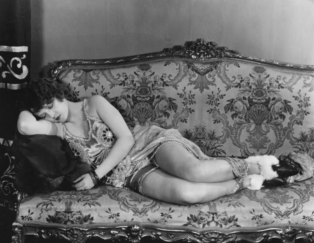 Sleeping woman vintage image